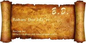 Bakos Dorián névjegykártya